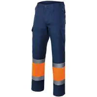 VELILLA Pantalon bicolore haute visibilité Bleu / Orange 5XL