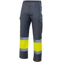 VELILLA Pantalon bicolore haute visibilité Gris / Lime 4XL