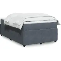 vidaXL Lit boxspring avec matelas gris foncé 120x200 cm velours