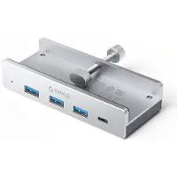 ORICO Mh4Pc Hub Avec Pince Usb-C / 3X Usb-A 3.0 + 1X Usb-C 3.0 - Argenté