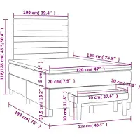 vidaXL Lit boxspring avec matelas Crème 120x190 cm Tissu