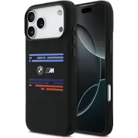 BMW M Silicon Horizontal Line Magsafe Iphone 17 Pro Max Phone Case Noir