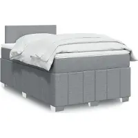 vidaXL Lit boxspring avec matelas gris clair 120x190 cm Tissu