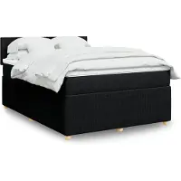 vidaXL Lit boxspring avec matelas noir 160x200 cm Tissu