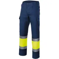 VELILLA Pantalon bicolore haute visibilité Bleu Marine / Jaune 4XL