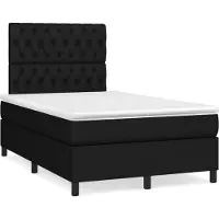 vidaXL Lit boxspring avec matelas noir 120x190 cm Tissu
