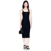 Armani Exchange pour femme. XW002056AF21295UC001 Robe bodycon noire (XS), Casuel, Polyamide, Sans manches / bretelles