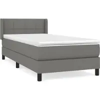 vidaXL Lit boxspring avec matelas gris foncé 80x200 cm Tissu