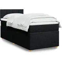 vidaXL Lit boxspring avec matelas noir 90x190 cm Tissu