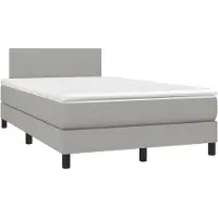 vidaXL Lit boxspring avec matelas gris clair 120x190 cm Tissu