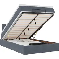 vidaXL Ottoman-lit avec matelas & LED gris foncé 120x200 cm velours