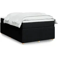 vidaXL Lit boxspring avec matelas noir 120x190 cm Tissu