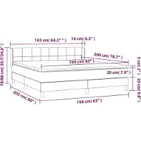 vidaXL Lit boxspring avec matelas vert foncé 160x200 cm velours
