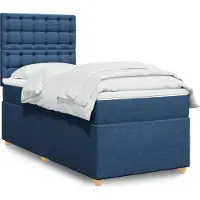 vidaXL Lit boxspring avec matelas bleu 90x190 cm Tissu