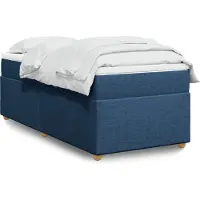 vidaXL Lit boxspring avec matelas bleu 90x200 cm Tissu