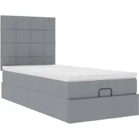 vidaXL Lit ottoman avec matelas gris clair 100x200 cm Tissu