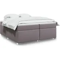 vidaXL Lit boxspring avec matelas Gris 200x200 cm simili-cuir