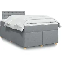 vidaXL Lit boxspring avec matelas gris clair 120x190 cm Tissu