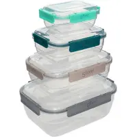 5five Simply Smart Lot de 4 boîtes rectangulaires en plastique « klic » - 5 five simply smart