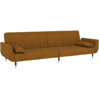 vidaXL Canapé-lit 2 places avec 2 coussins Marron Velours