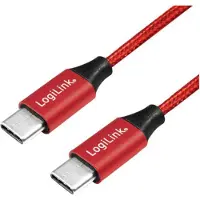 Logilink CU0156 Câble USB 2.0, USB-C - USB-C mâle, 1,0 m, rouge