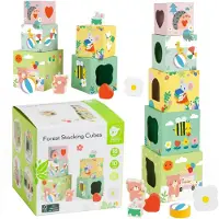 Classic World Boîte de cubes de puzzle du monde classique, pyramide forestière, 10 pièces