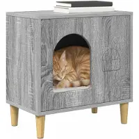 vidaXL Maison pour chats gris Sonoma 51 x 30 x 52 cm Bois composite