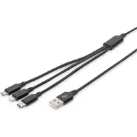 Digitus AK-300160-010-S câble USB 1 m USB A USB C Noir