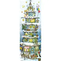 Sonstige Verlage Calendrier de l'Avent « Tour de Noël » avec 24 petites portes illustrées