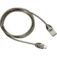 Canyon Câble de chargement micro-USB / USB 2.0, 5V/2A, diamètre 3,5mm, tresse métallique, 1m, gris foncé
