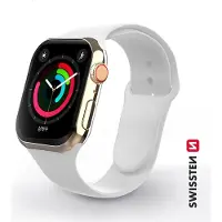 Swissten - Bracelet en silicone pour Apple Watch 42-49mm (blanc)
