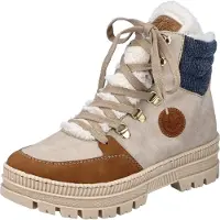 Rieker Bottines à lacets pour femmes, doublées, beige, couleur:beige/boue, EU Taille:37