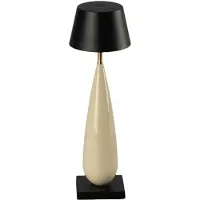 Konstsmide Lampe de table rechargeable Frejus noir avec céramique