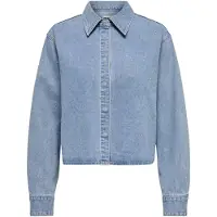ONLY T-shirt 'ONLMAGGIEMAY L/S RHINEST DNM SHIRT CAMICIA JEANS' bleu clair