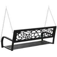 vidaXL Balançoire hollywoodienne 125 cm acier et plastique noir