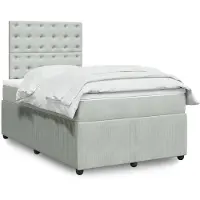 vidaXL Lit boxspring avec matelas gris clair 120x200 cm velours
