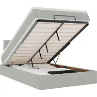 vidaXL Ottomane Lit avec matelas & LEDs Gris clair 120x190 cm Velours