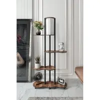 Opviq , lampadaire moderne en papier kraft et MDF, noyer, hauteur 150 cm | 1 x E27, max. 40 W, IP20 | Design élégant pour les pièces à vivre, alliant style et fonctionnalité.