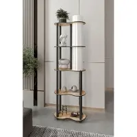 Opviq , lampadaire moderne en papier kraft et MDF, couleur noyer, hauteur 140 cm, 1 x E27, max. 40 W, IP20, design élégant pour les espaces de vie et de travail, ampoule non fournie.