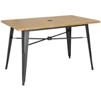 Bolero Table d'extérieur complète 120 x 76 x 76 cm, bois clair