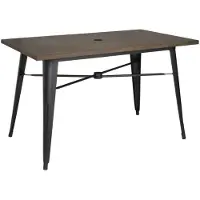 Bolero Table d'extérieur complète 120 x 76 x 76 cm en bois foncé