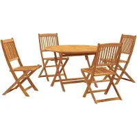 vidaXL Ensemble de jardin 5 pièces en bois massif d'acacia