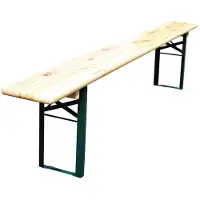 Fletcher Prentice Banc à bière pliant 2200 x 480 x 250 mm en pin et structure en acier