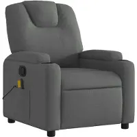 vidaXL Fauteuil relax de massage, tissu, gris foncé