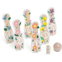 ClassicWorld : Jeu de quilles en bois pour enfants, comprenant 6 quilles et une balle
