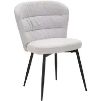 Mauro Ferretti Lot De 2 Chaises Losanna Grises 58 X 60,5 X 85 Cm - Chaises En Tissu Rembourrées Avec Pieds En Métal Noir - Design Glamour Années 70