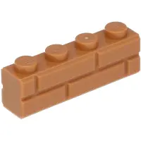 LEGO 25x brique 1x4 , nougat moyen