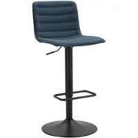 FURNLUX Tabouret De Bar Pivotant Moderne Bleu Marine En Métal Et Tissu Rembourré, Hauteur Réglable, Lot De 2 - Style Moderne 142776000N