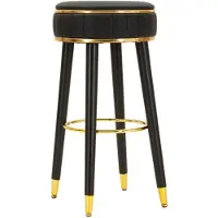Mauro Ferretti Tabouret de bar London 37 x 74 x 38 cm Pin Métal Polyuréthane Noir Or