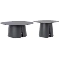 Bizzotto Lot de 2 tables basses Bryan 70 x 70 x 42 cm, aluminium anthracite